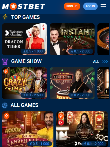 Live-casino Mostbet Nepal